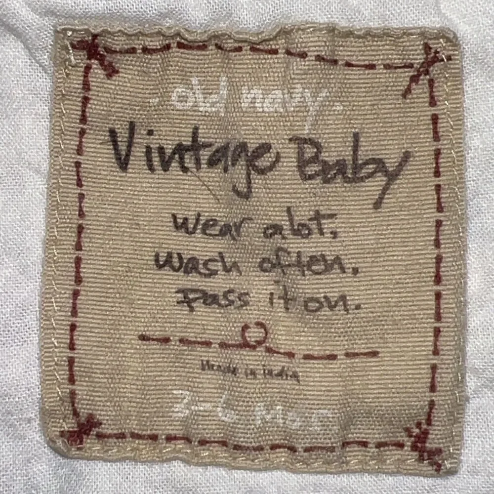 OldNavy Vintage Baby Floral Dress 3-6 Mos Collar Cotton Floral Pearl Snaps Lined